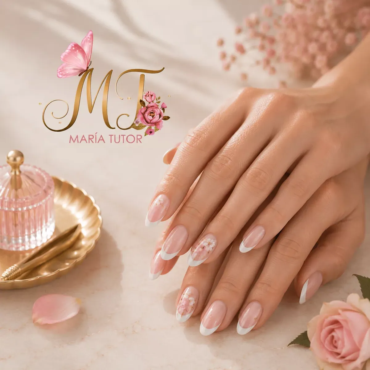 Puesta de uña de gel en María Tutor